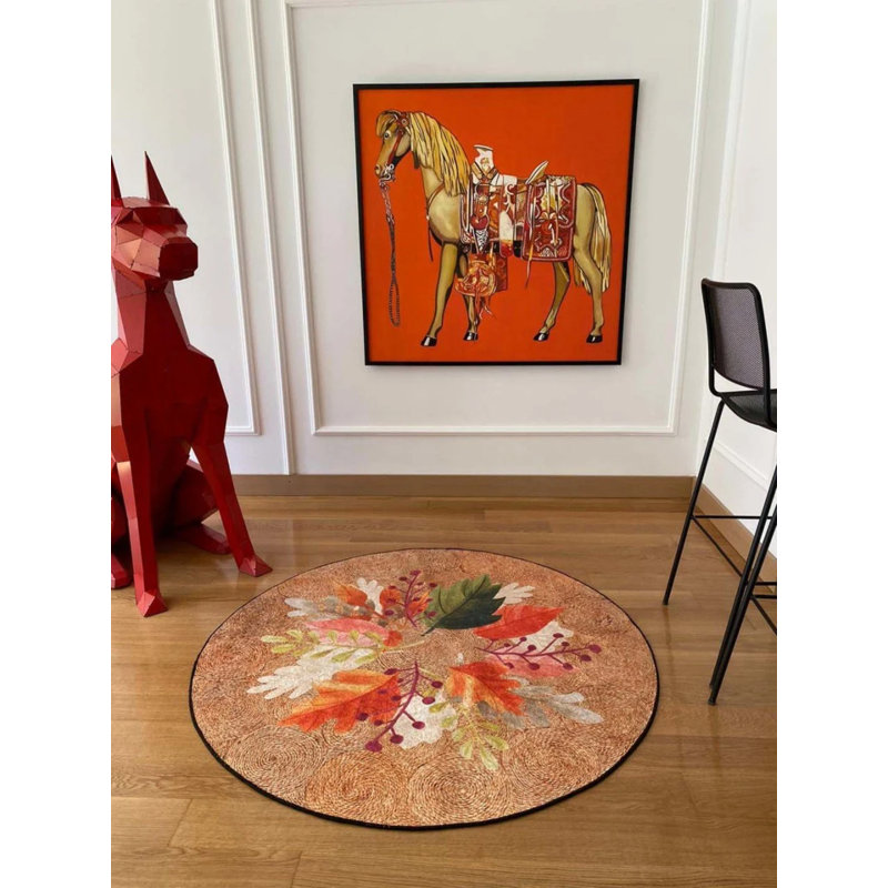 Tapis rond rond avec envers antidérapant Toscana, Rond 5 pi 11 po