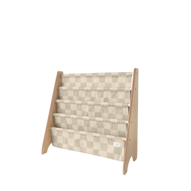 Support à livres recyclé / damier / beige