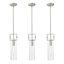 Brushed Nickel 1-Light Mini Pendant with Clear Cylindrical Glass Shade-81355175-116416145