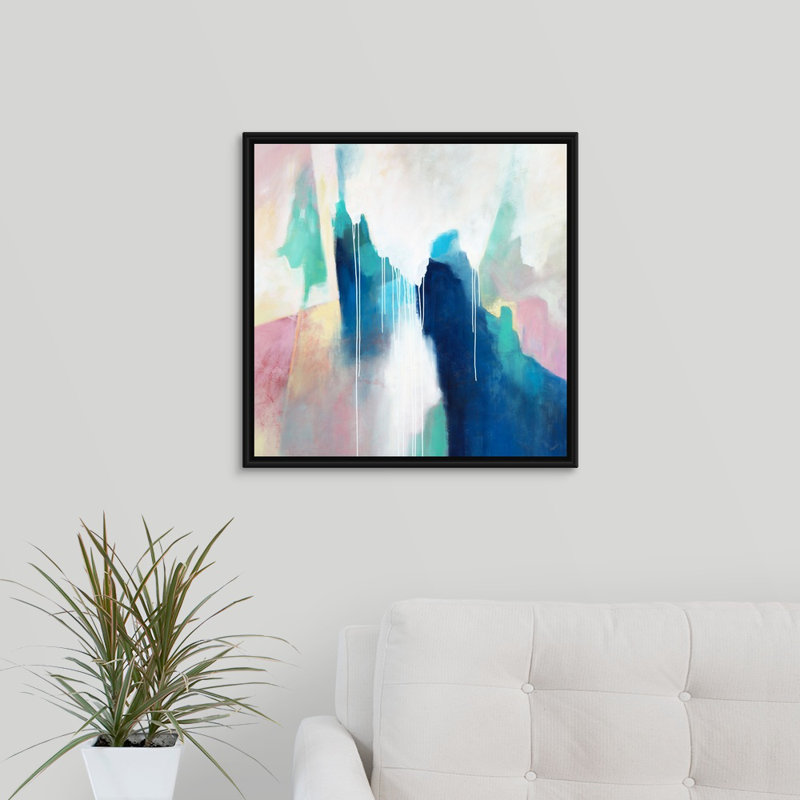 « gelato souvenirs »-reproduction d’art sur toile, H 21,7 po x l 21,7 po x P 1,75 po, Cadre flottant noir