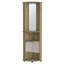 Armoire de bar en miroir avec portes en verre, deux tablettes et verres à pied
