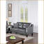 Canapé contemporain 2 pièces en similicuir gris Ensemble de causeuse - capitonné avec coussins pour le salon | Gris | Similicuir | Bois