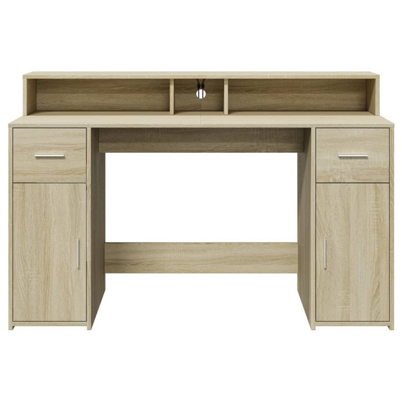 Computer Desk, 91cm H x 140cm W x 55cm D, Sonoma/Oak