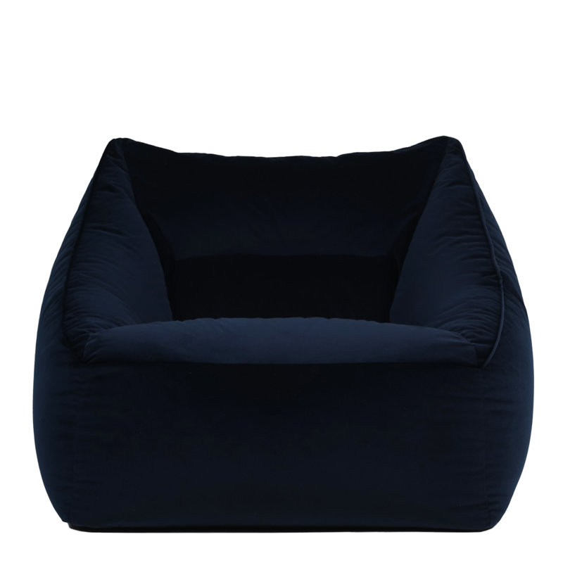 icon Milano Velvet Armchair Bean Bag, Midnight Blue