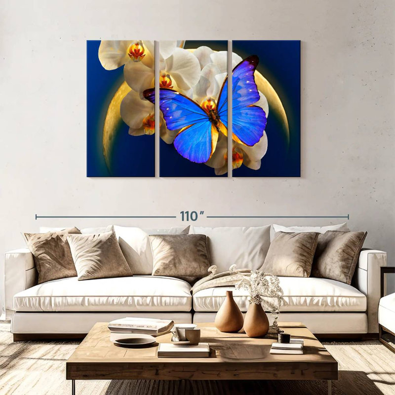 Brampt Moonlit Morpho Butterfly, 48" H x 74" W