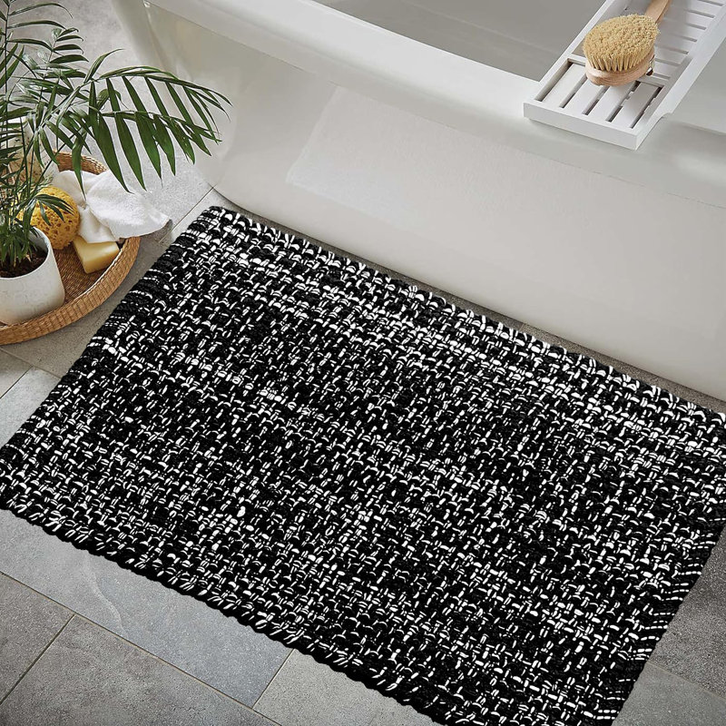 TAPIS DE GAUFRE, L 34 po x l 21 po, Noir / blanc