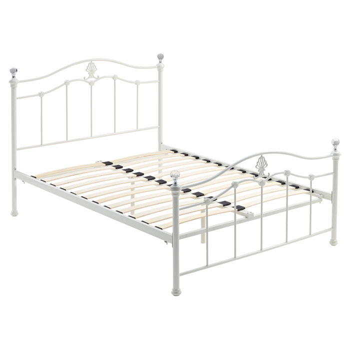 Metal Bed, White Matt, Kingsize (5')