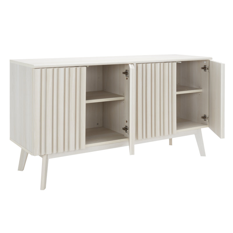 Meuble télé pour téléviseur de 60 po ou moins Helena, Blanc décoloré
