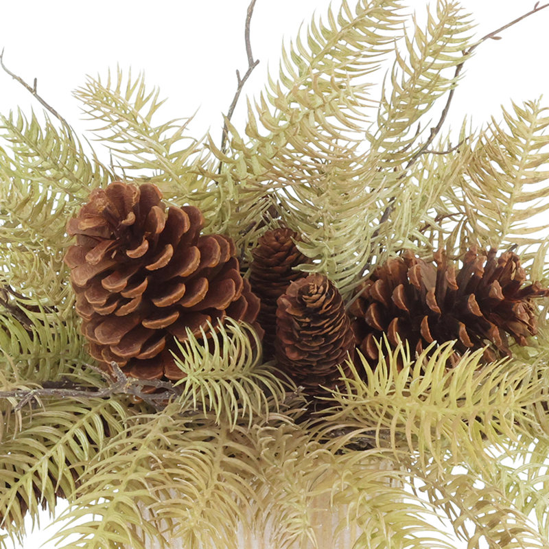 Holiday Centerpiece with Spruce and Pinecones