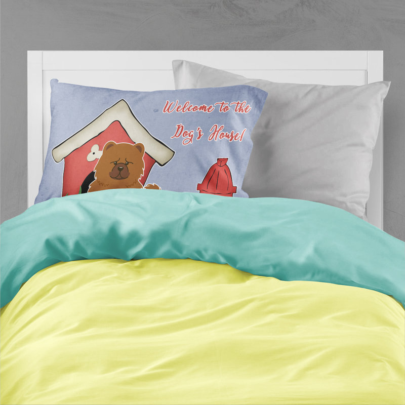 Taie d’oreiller chien house, Chow-chow roux