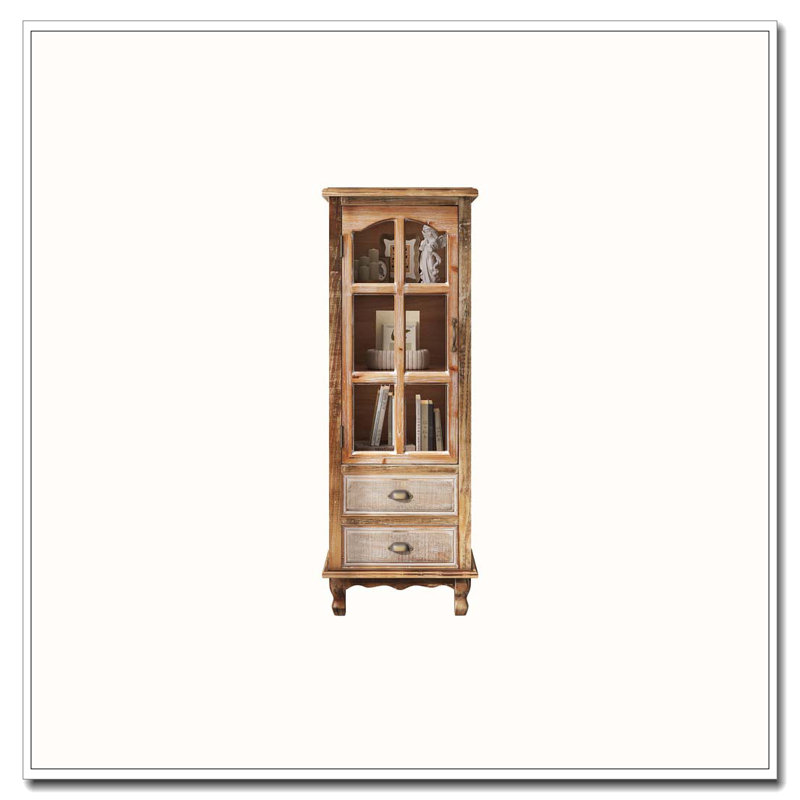 Armoire de rangement en bois rustique, Blanc ancien