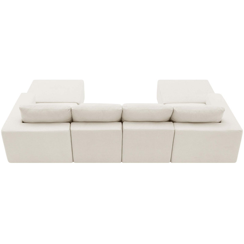 Canapé modulaire en forme de U de Boneless, Chenille beige