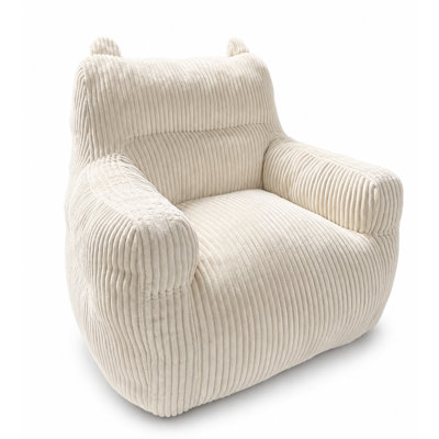 Fauteuil enfant Kai en mousse, fauteuil lounge moderne entièrement rembourré en mousse pour salle de jeux ou chambre, beige