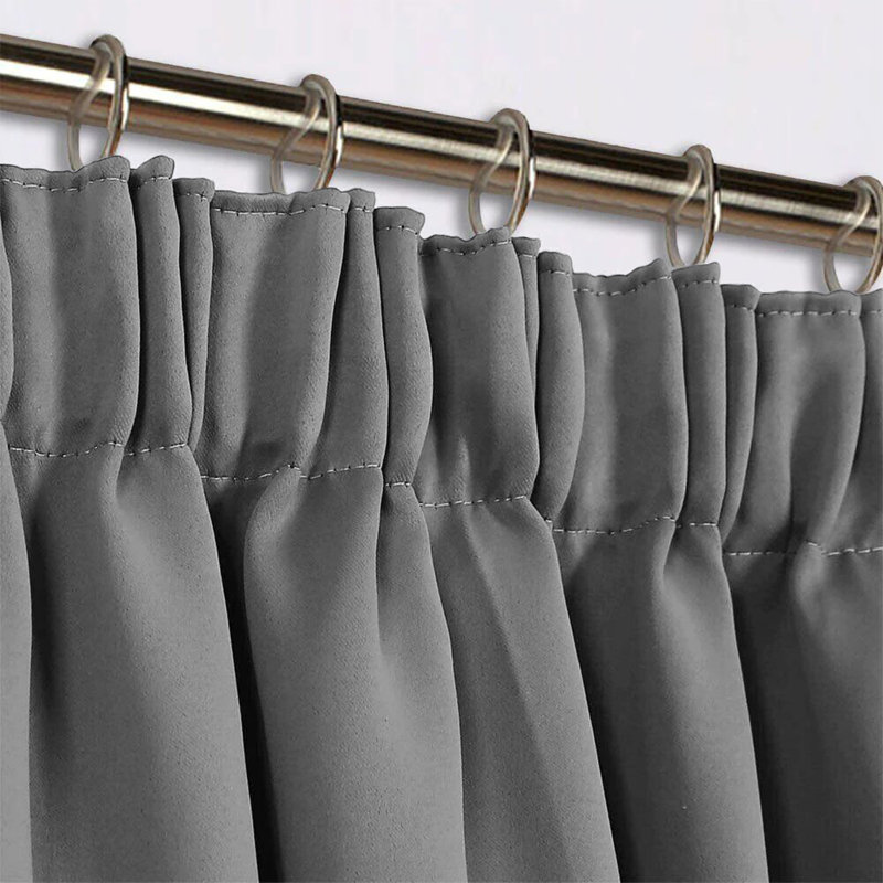 260 GSM Blackout Pencil Pleated Thermal Curtain (Set Of 2), Light Grey, 228cm Width x 228cm Drop