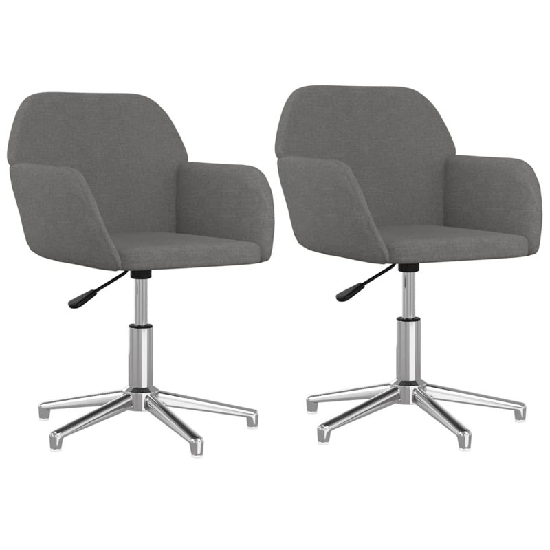Ensemble de chaises pivotantes 2 pièces Vidaxl, Gris clair
