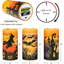 3 Pack Halloween Flameless LED Candles - 6-Hour Timer, Battery-Operated Wax with Witch/Bats/Castle Decals, Flickering for Decor-1390206336