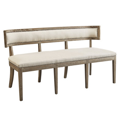Denzel Linen Blend Upholstered Bench