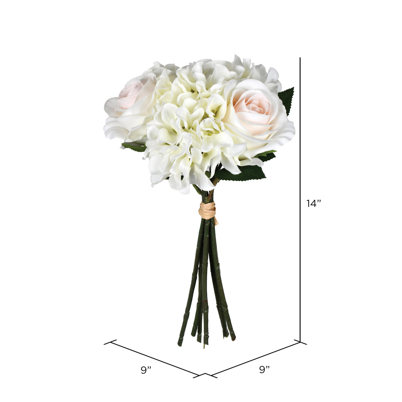 Rose Hydrangea Floral Stems, White