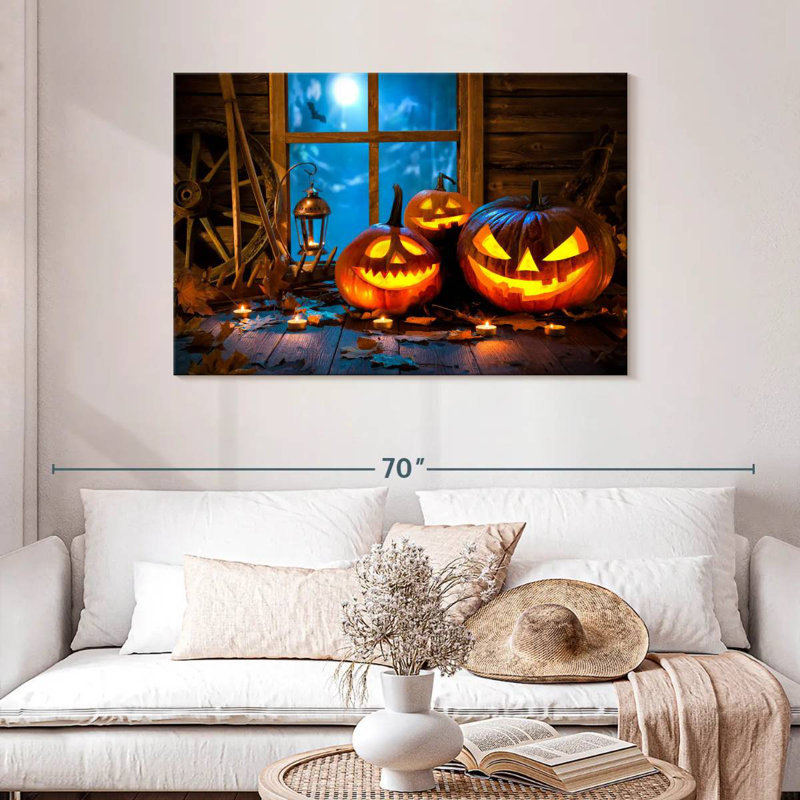 Halloween Jack O Lanterns, H 30 po x l 45 po