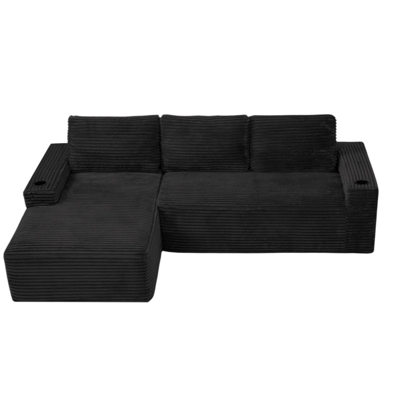 104 Inch Cloud Sectional Couch,Modern Modular Sectional Sofa With Deep Seat,Corduroy Boneless Couches With L-Shape Chaise For Living Room Bedroom