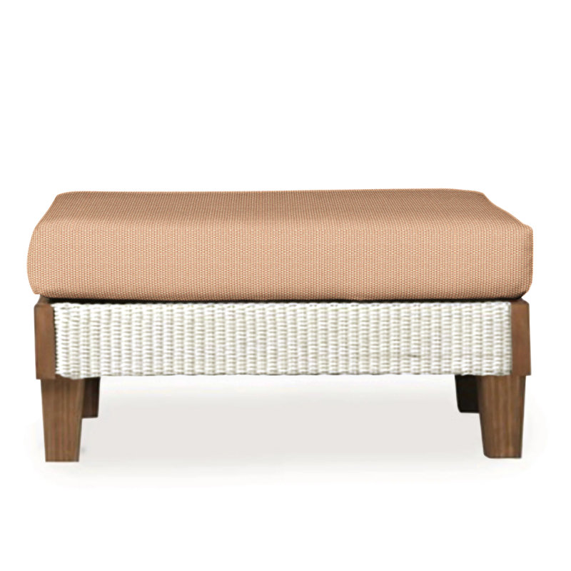 Catalina Outdoor Ottoman, Consider Indigo, Antique White