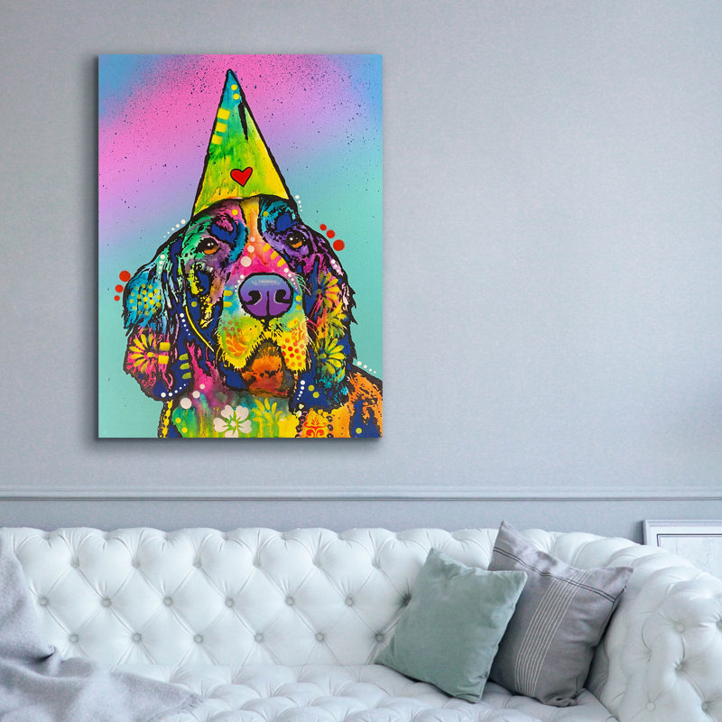 «Its My Party» par Dean Russo, art mural sur toile, H 54 po x l 40 po x P 1,5 po