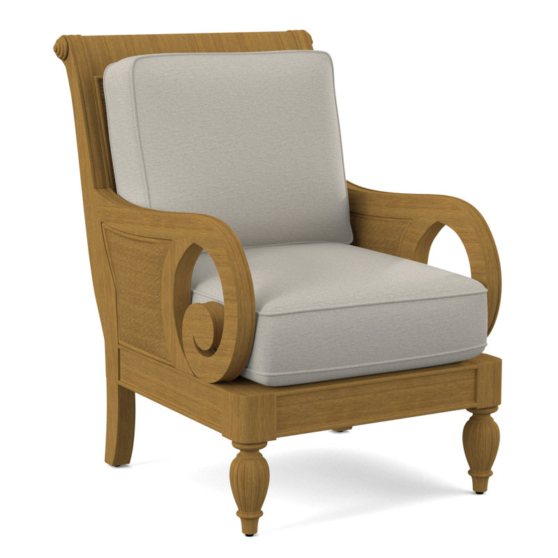 Grand View 71.12Cm Wide Armchair, Black Finish, White Performance Fabric; 0851-94