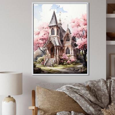 " Forever Yours Wedding Chapel Watercolor " Mixed Media and Color Photography Print