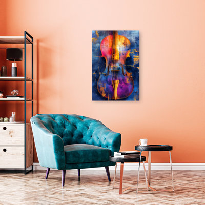 «Music Violin 3 Abstract Contemporary Landscape Nature», reproduction d'art murale