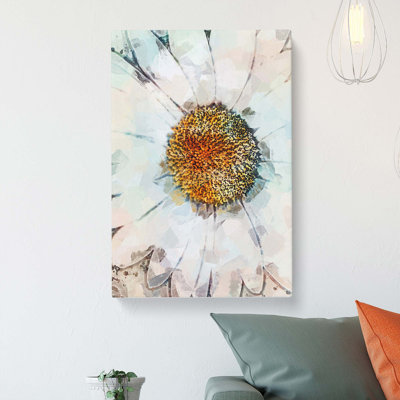 A White Daisy In Abstract - Wrapped Canvas