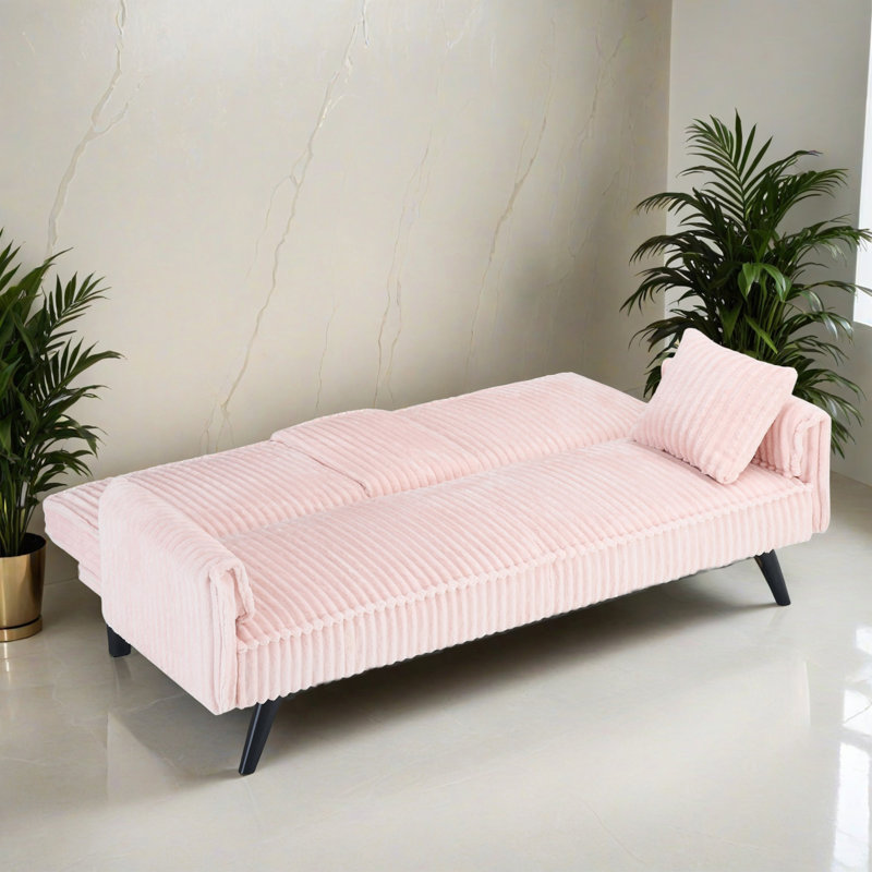 Canapé-lit inclinable convertible 72,06 po de large, Rose
