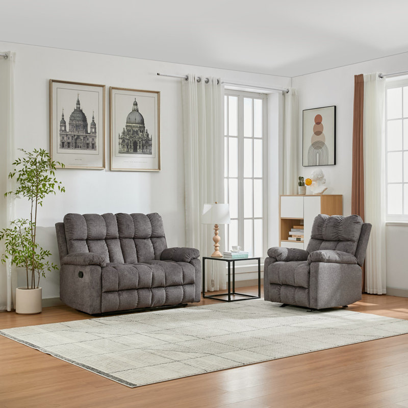 Latitude Run Manual Recliner Sofa Furniture Set for Living Room ...