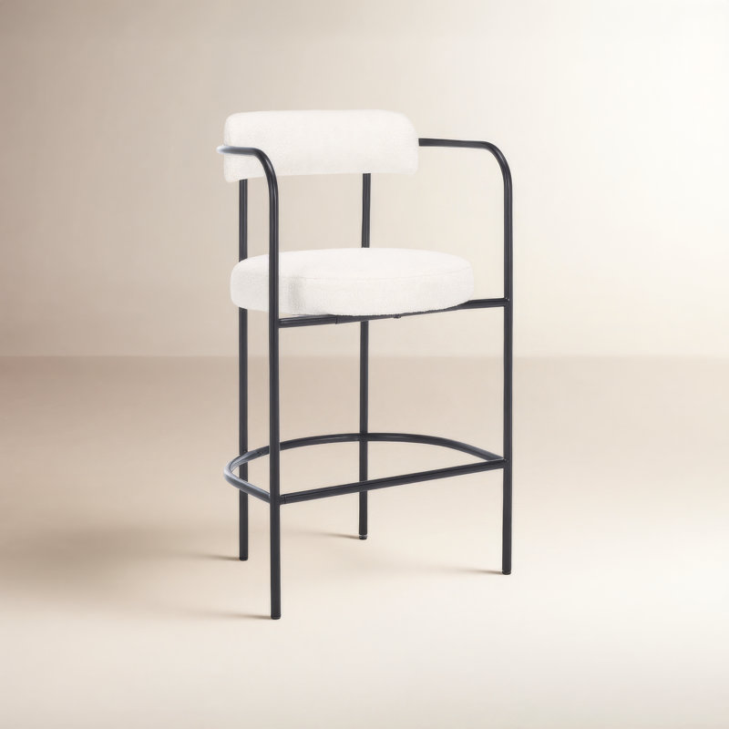 Liana Upholstered Counter Stool, White