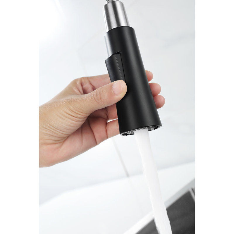 Kitchen Sink Faucet, 1.8 Gpm Pull Down With Soap Dispenser, Easy Installation For Deck Mount , Flow Utility