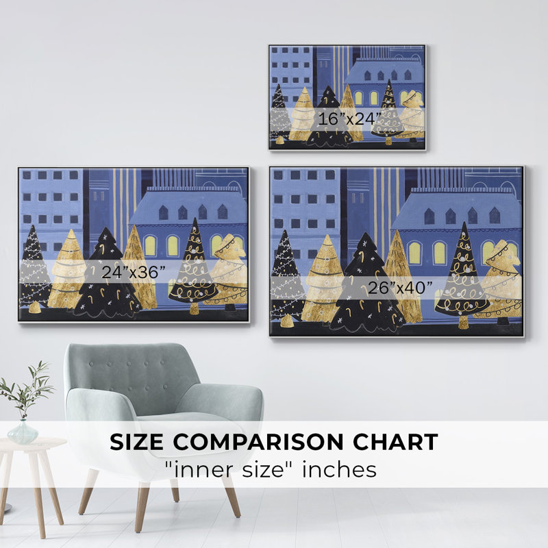Collection «Holiday Night» A, H 17 po x l 25 po x P 1,5 po, Cadre blanc