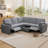 Zaiden 89" Power Recliner Sectional Sofa with USB Ports & Storage