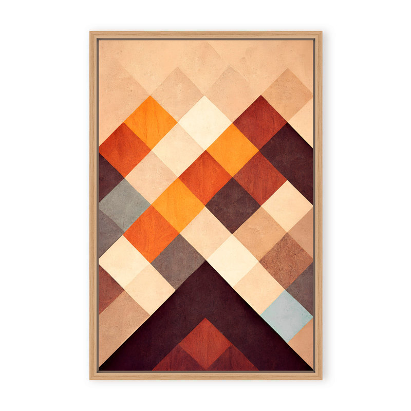 Abstract The Pyramid by  - Picture Frame Graphic Art on Paper, 36" H x 24" W x 1.125" D, Framed Matted Print, Brown