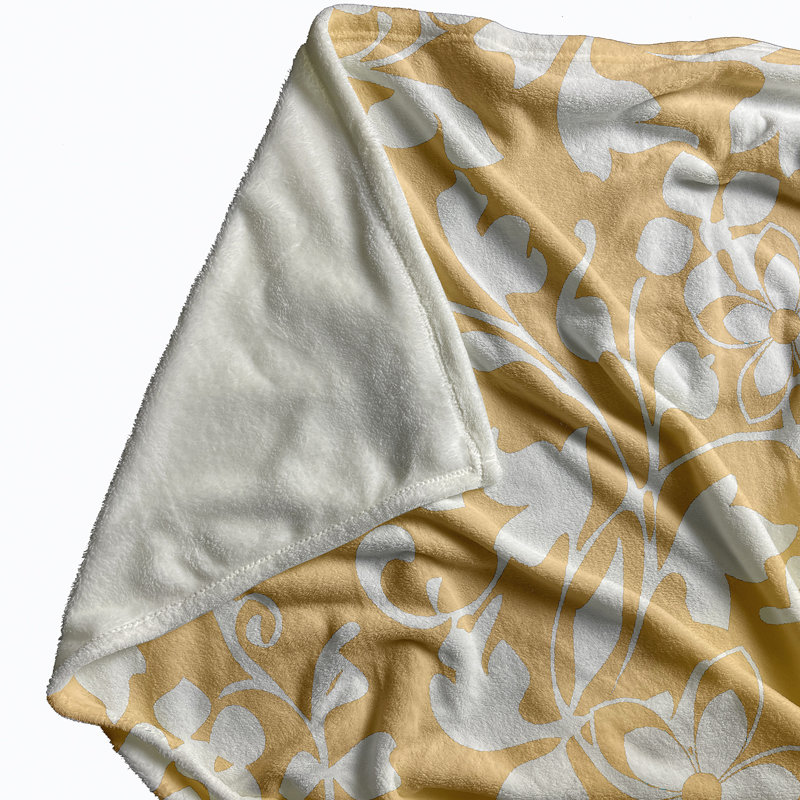Jeté polaire floral, L 60 po x L 80 po, 1.95, Jaune maïs