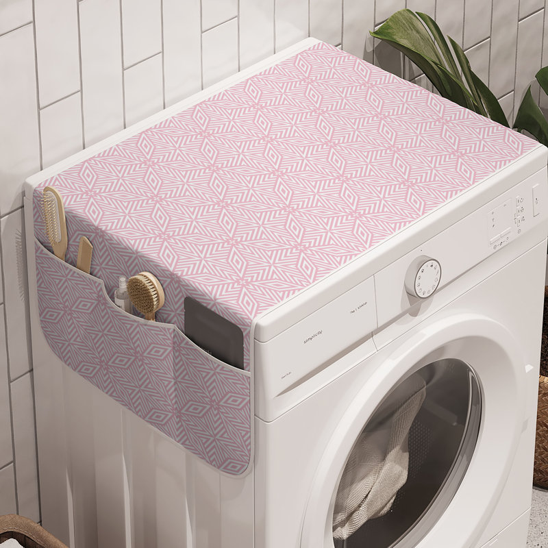 Machine à laver East Urban Home en paquet de 2, 47 po x 18,5 po, rose pâle et blanc