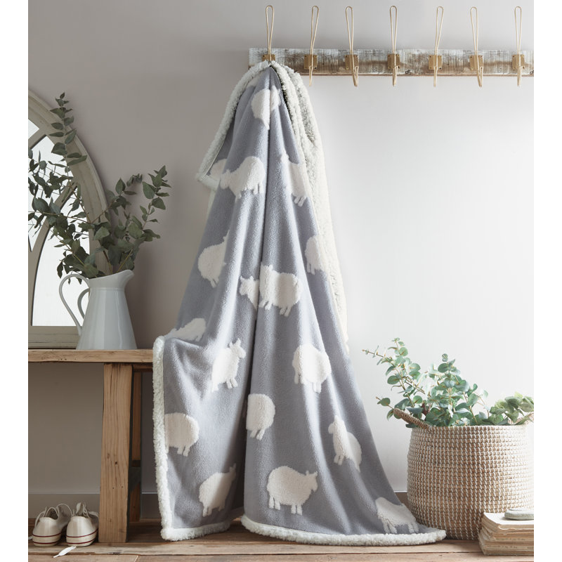 Keyaan Plain Weave / Muslin Throw Blanket, Light Grey