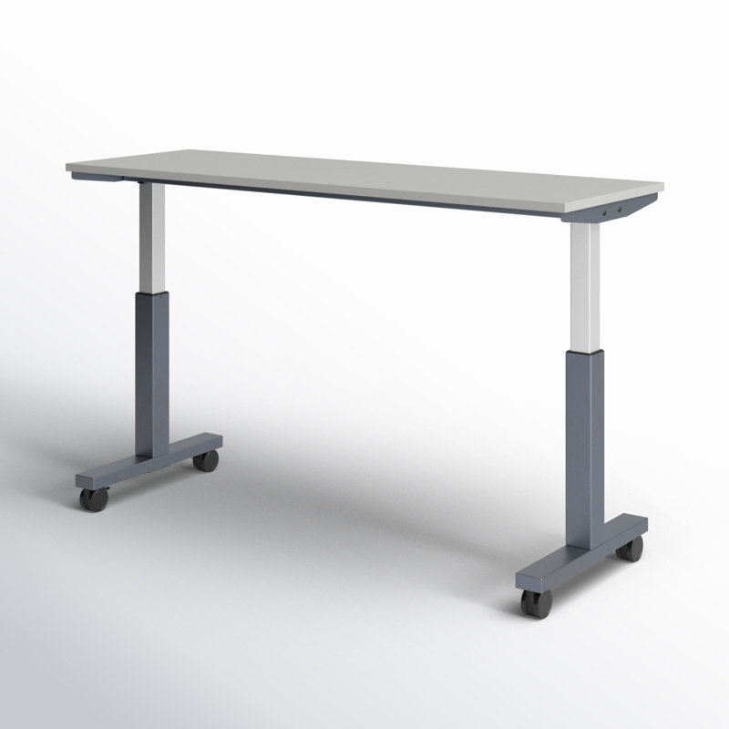 Kershner Adjustable Metal Base Standing Desk, Gray/Titanium, 43.25" H x 70.94" W x 23.63" D