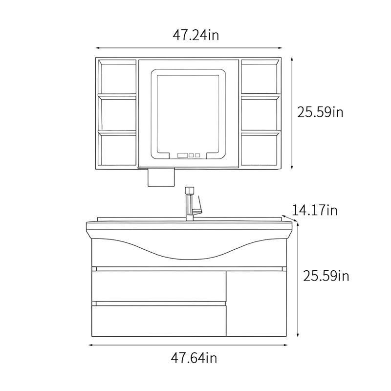 Nordic style minimalist bathroom cabinet