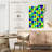 Avery Blue Yellow Green Abstract Flowing Paint Pattern-108442537