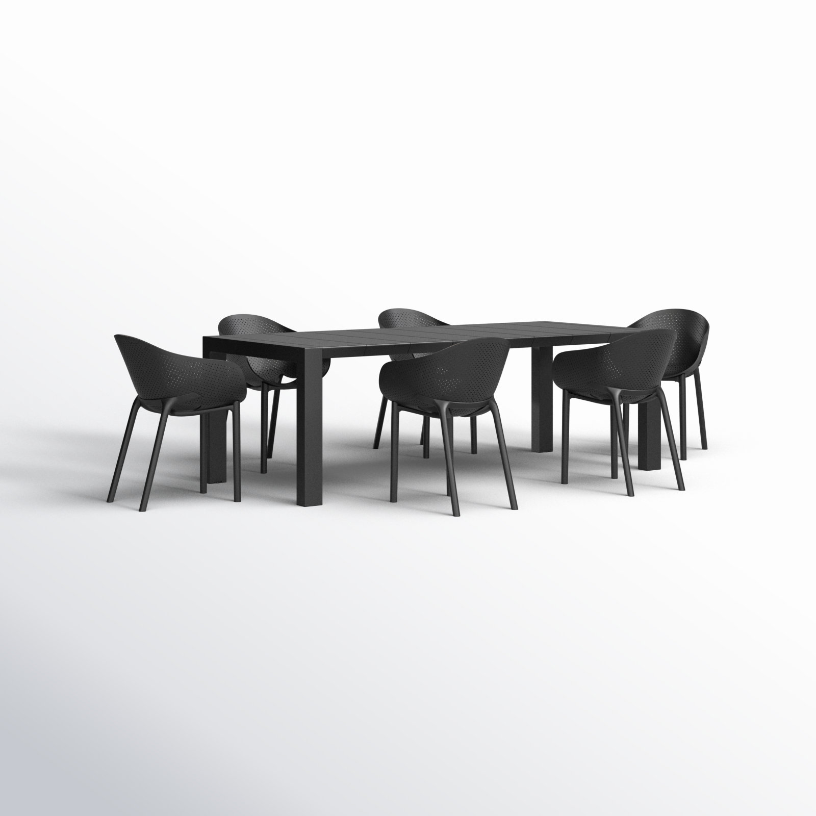 Farrah 86" Patio Dining Set, Black