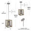 Luminaire suspendu campagnard carré moderne à 1 lumière l 8 po Allmeria