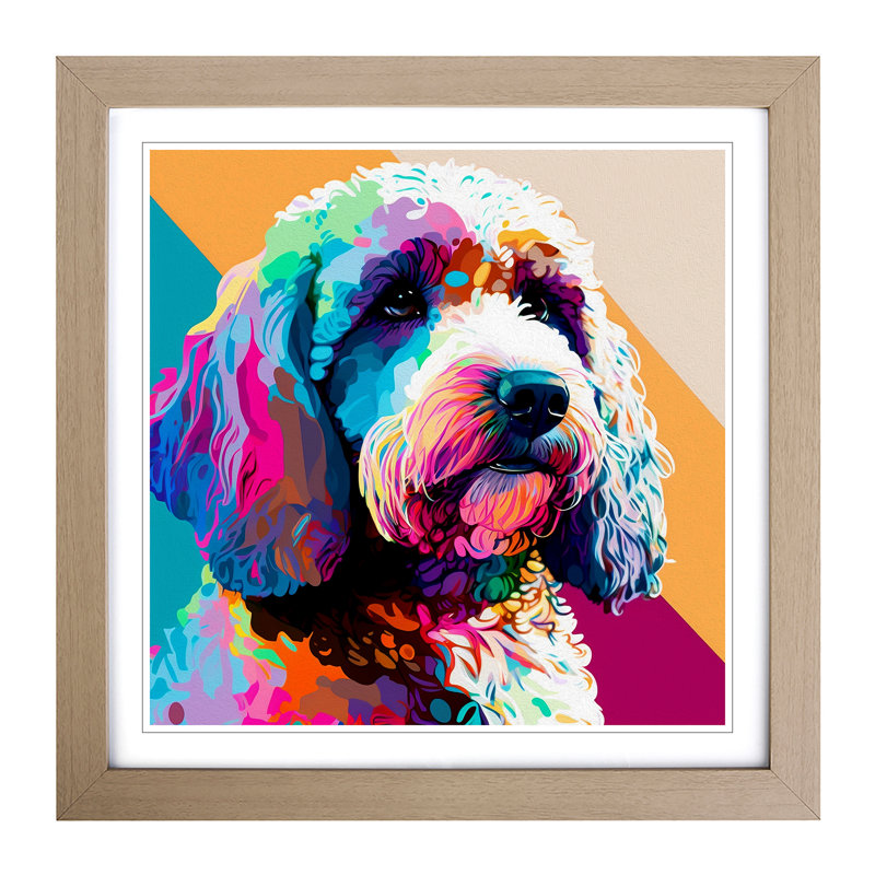 Cockapoo Fauvism - Framed Print, Oak