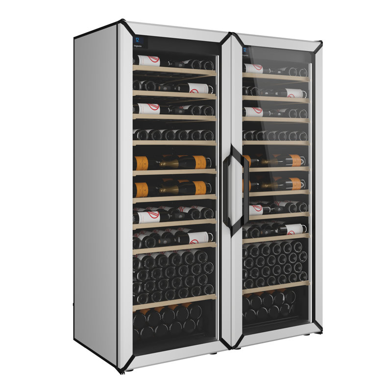Grand réfrigérateur à vin double zone simple Goguette - capacité de 300 bouteilles et plus, White
