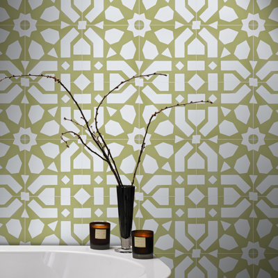 Azilal 8" x 8" Cement Patterned Wall & Floor Tile