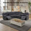 Canapé modulaire manuel inclinable avec fauteuil, console de rangement / table rabattable / porte-gobelets-1688366304