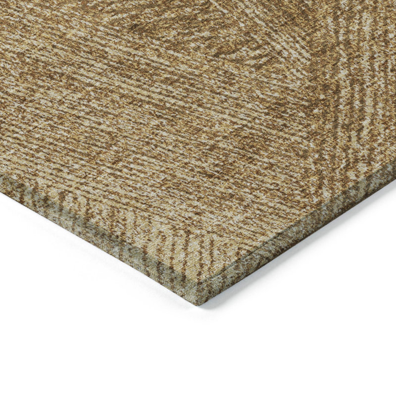 Tapis intérieur lavable abstrait doré 9 pi x 12 pi